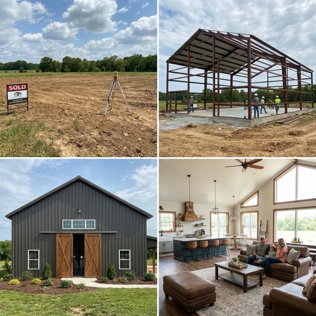 barndominium construction timeline Georgia - from land purchase to move in