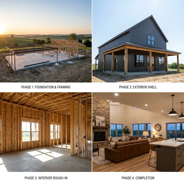 building a barndominium Georgia - phases and milestones